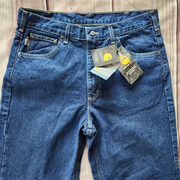 NWT Carhartt Flame Resistant Relaxed Fit Signature Blue Jean | Men's Size 35x32 - Picture 4 of 15